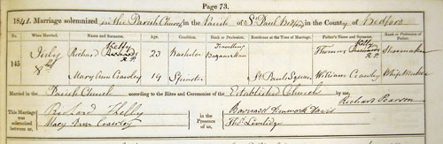 Marriage Register of St Pauls 1841